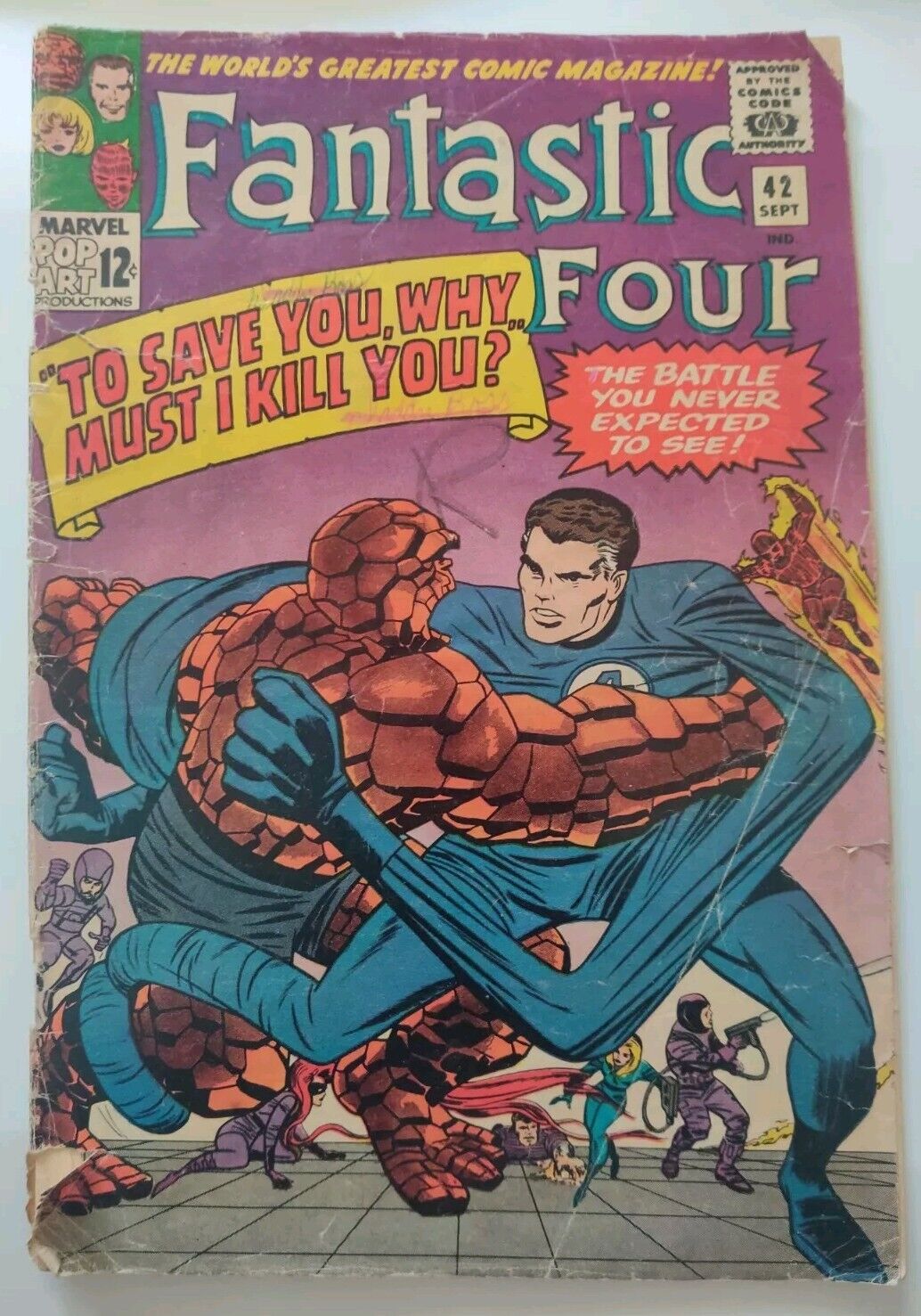 Fantastic Four #42 Silver Age Superhero Marvel Comic 1965 Low Grade