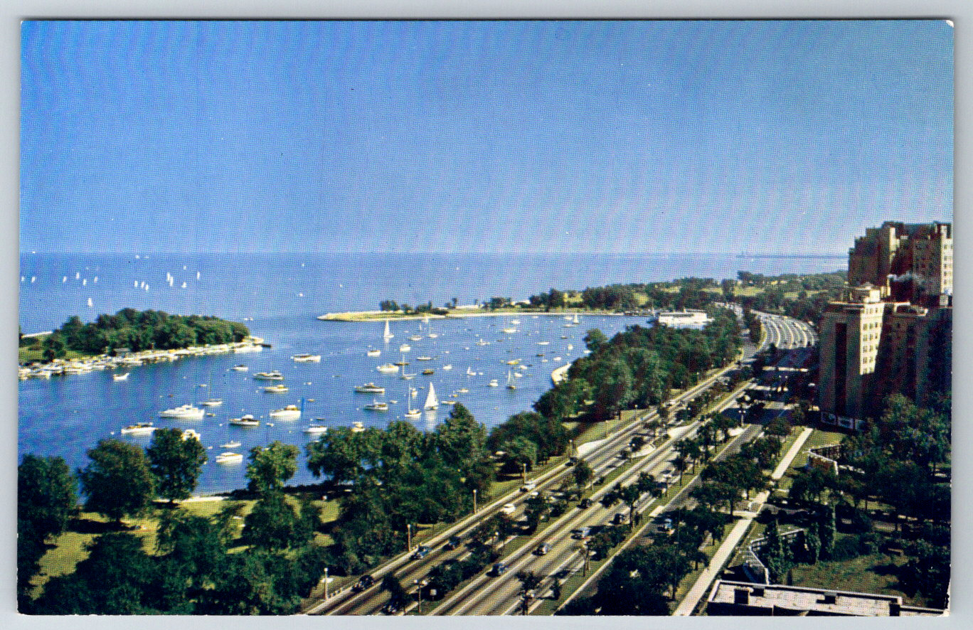 c1960s Belmont Harbor Chicago IL Great Outer Drive Postcard