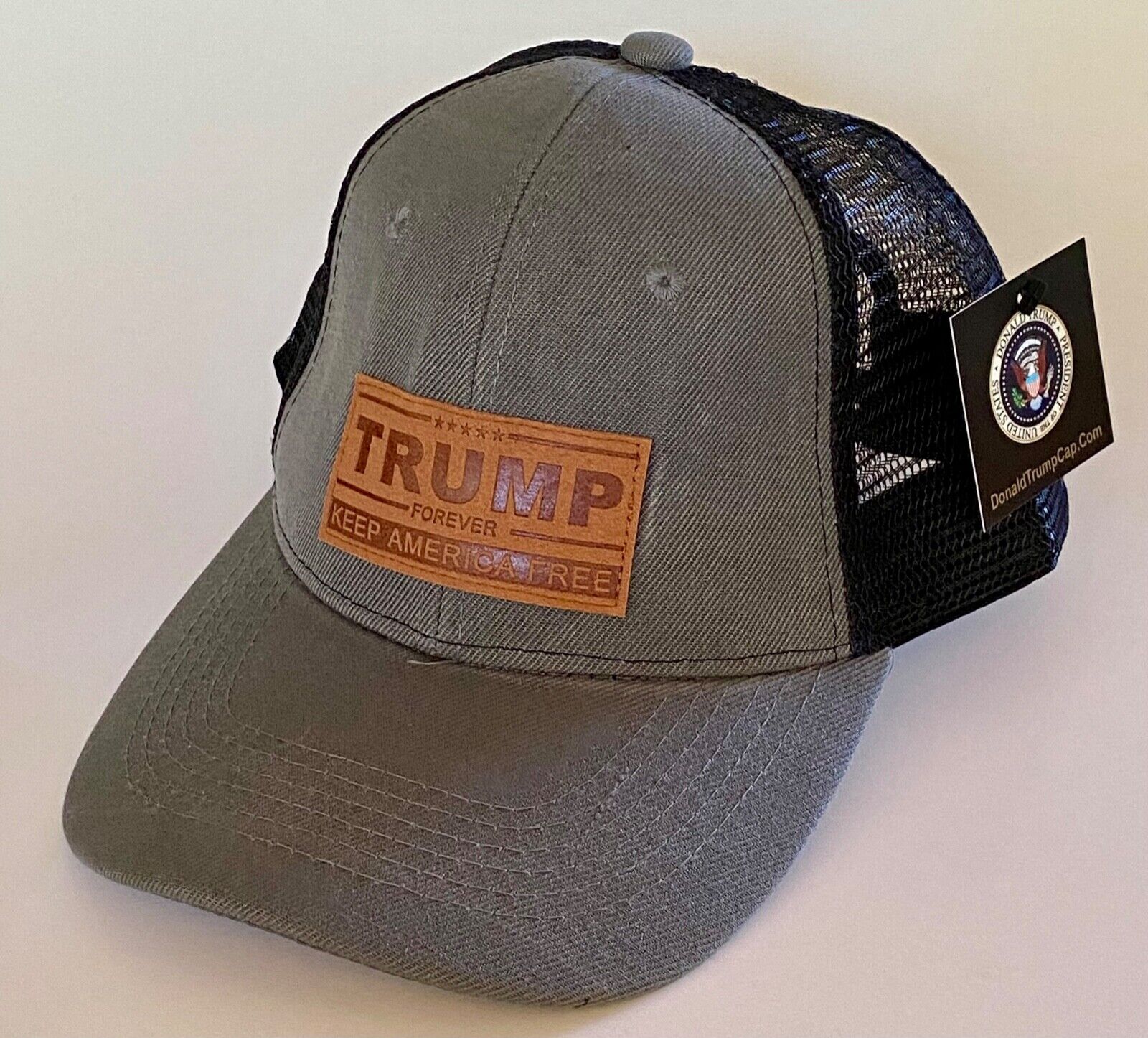 Donald Trump...Authentic ..KEEP AMERICA FREE...Leather Patch Hat..NEW DESIGN