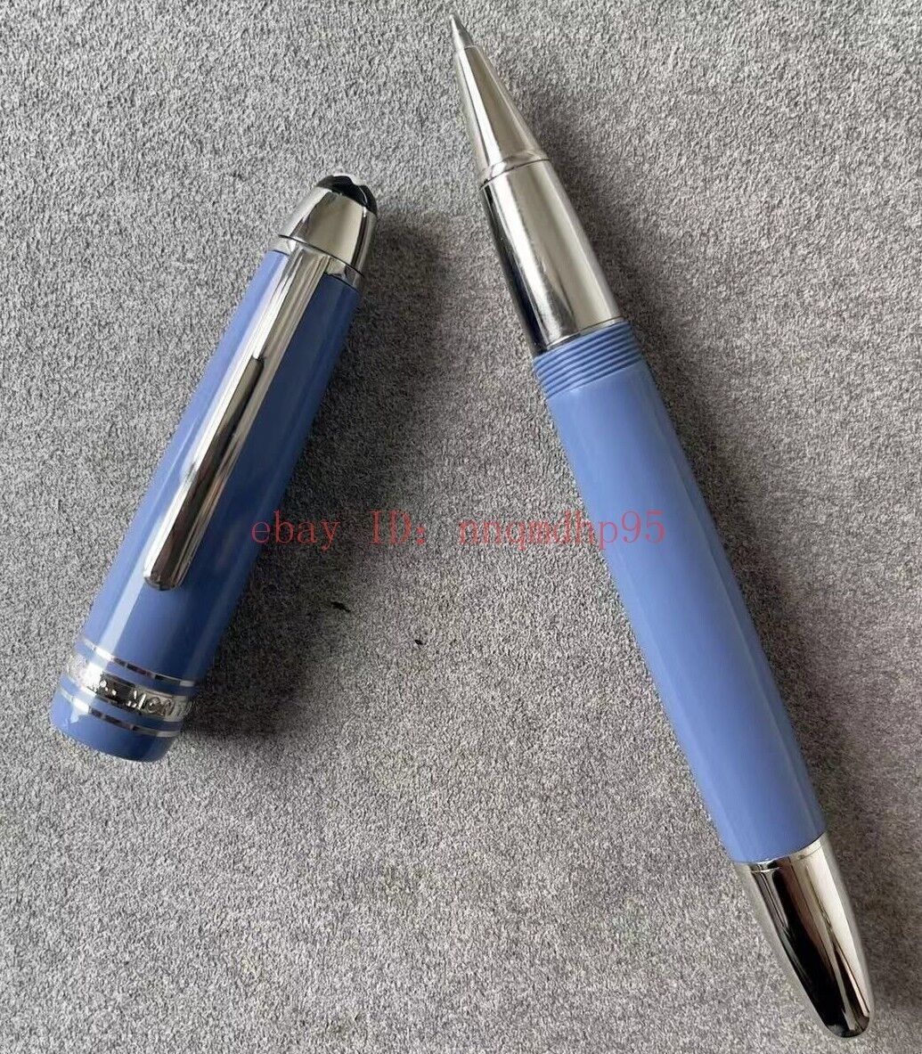 Luxury MB149 Glacier Series Ice Blue+Silver Clip 0.7mm Black Ink Rollerball Pen