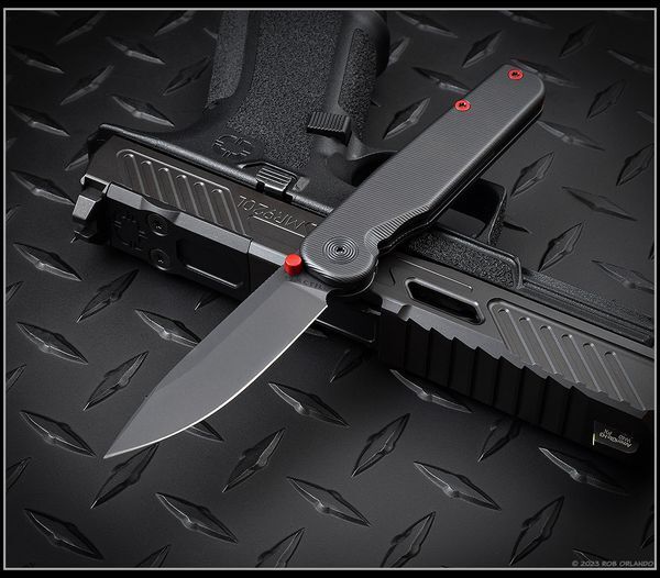 Tactile Knife Co Rockwall Stealth Thumbstud Knife Black MagnaCut Blade Black Ti