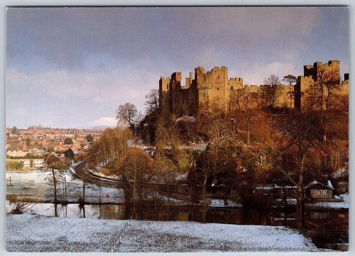 Ludlow Castle above the River Teme Shropshire England Postcard