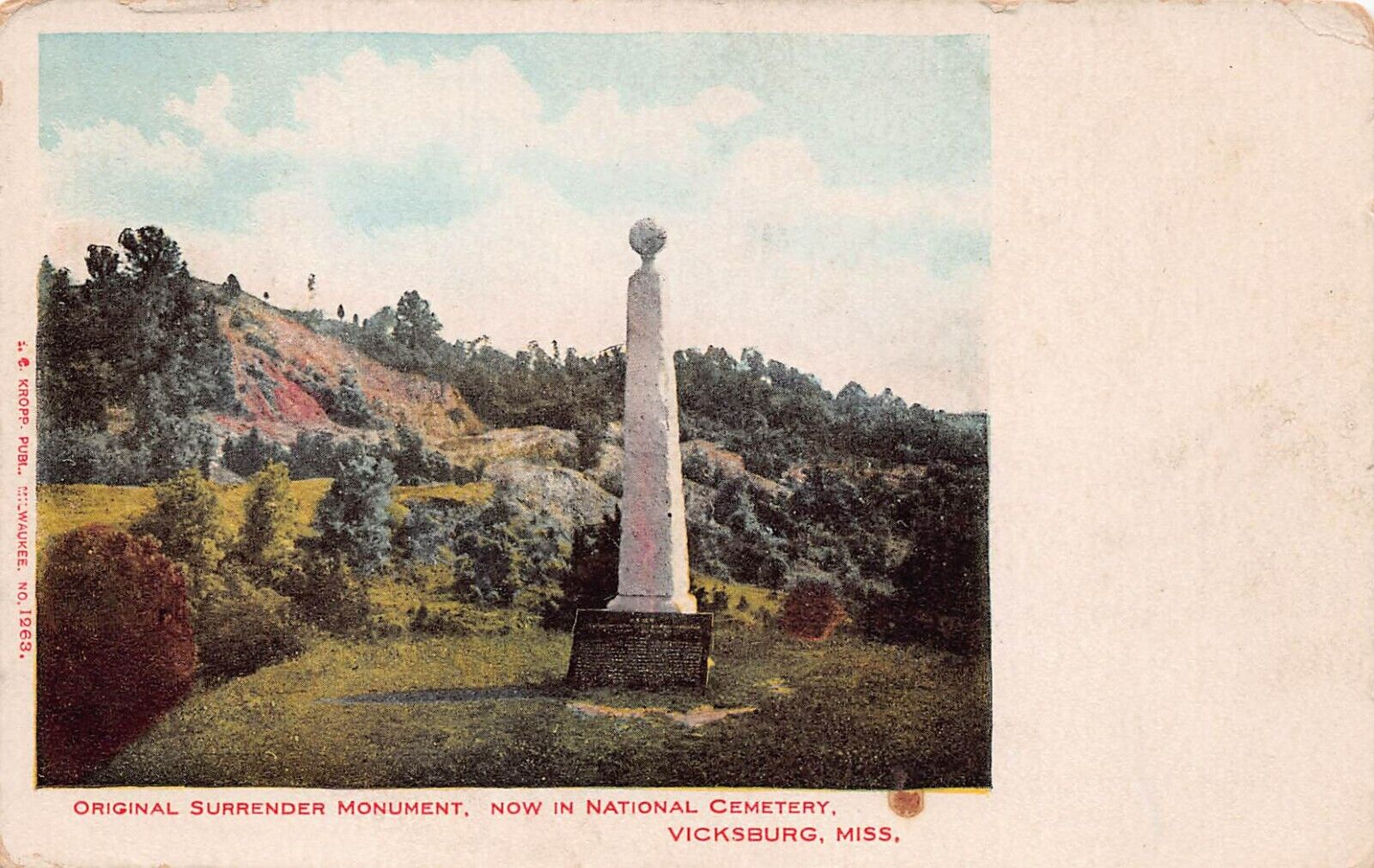 Civil War Battle of Vicksburg MS Surrender Monument Military Vtg Postcard A46