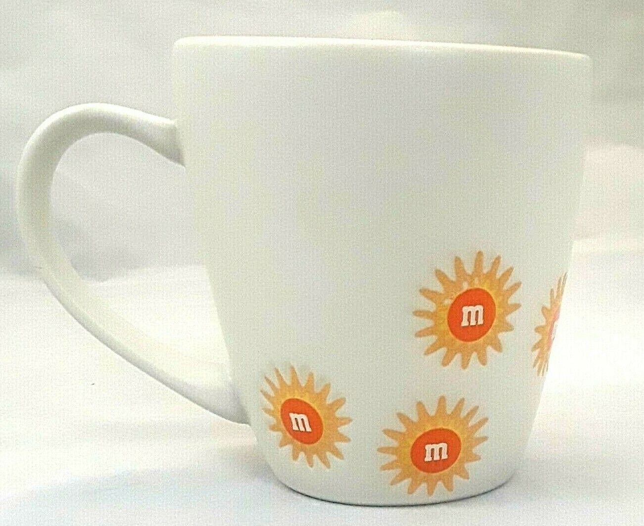 M&M\'S World Orange Starburst Sunshine Coffee Cup Slanted Top Mug Tea 12 oz