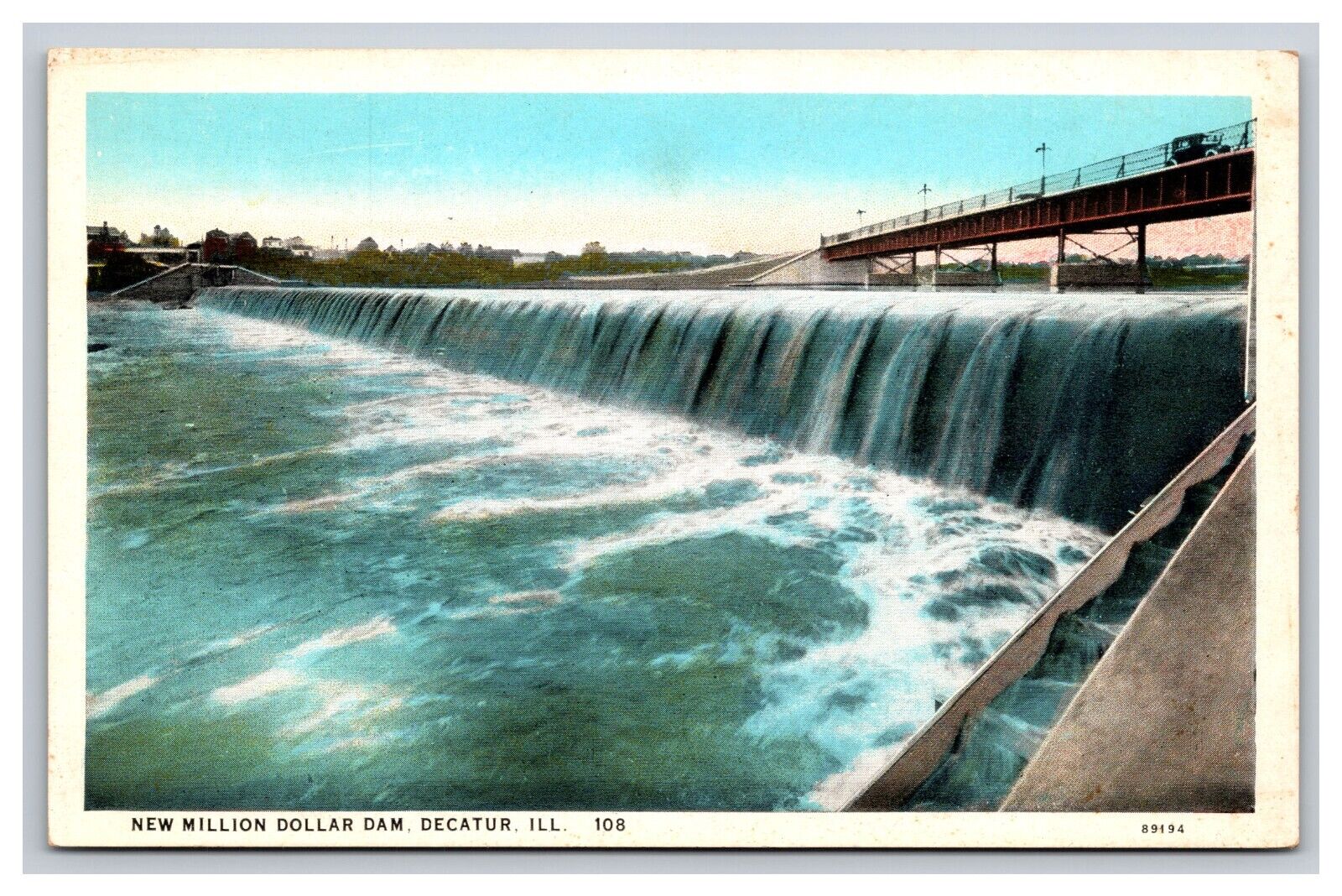 New Million Dollar Dam, Decatur Illinois IL Postcard