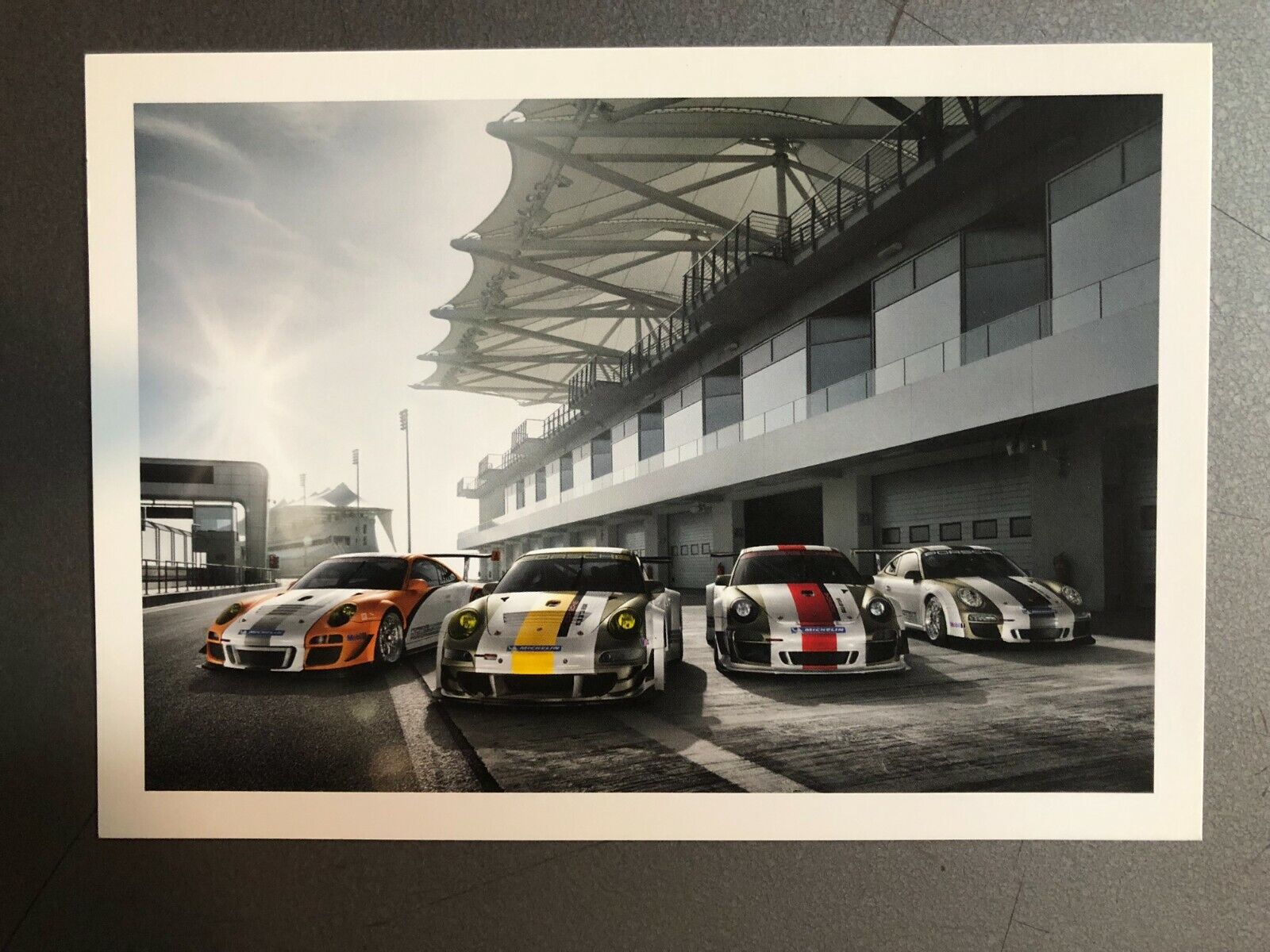 2011 Porsche 911 GT3 Cup Coupes Factory issued Post Card Left Side View RARE