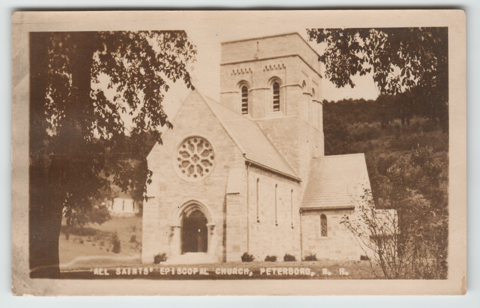 Postcard RPPC All Saints Episcopal Church Peterboro Peterborough, NH