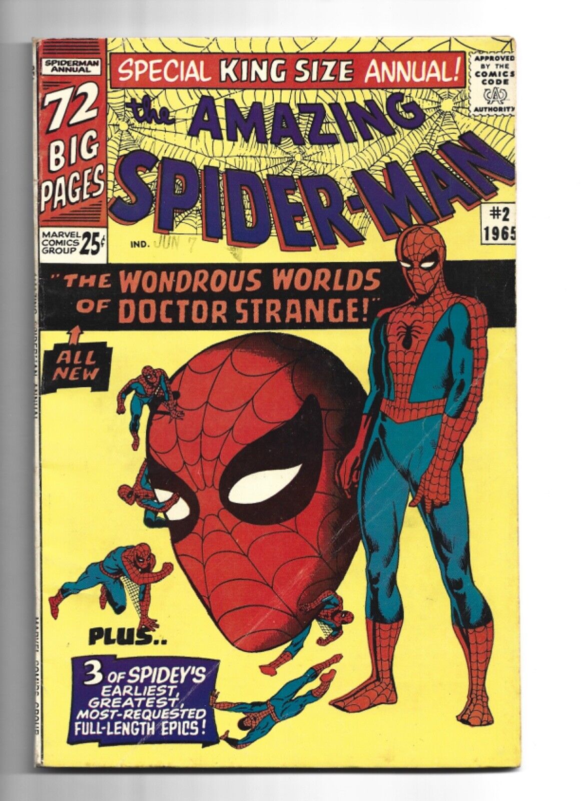 Amazing Spider-man Annual #2, FN+ 6.5,  1st Meeting With Dr. Strange