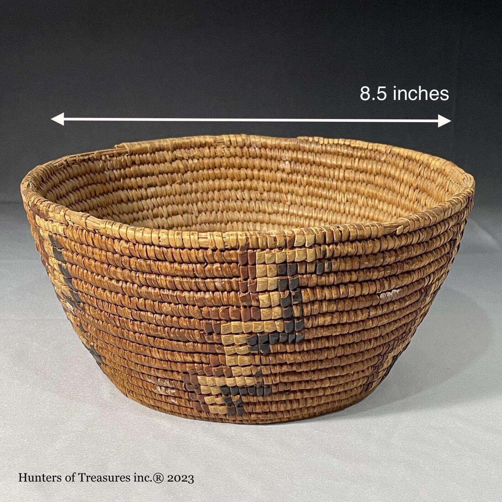 Antique Native American Thompson River Indian Salish Coiled Basket NWC 1800’s