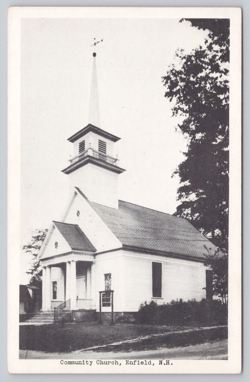 Enfield New Hampshire, Community Church, Vintage Postcard