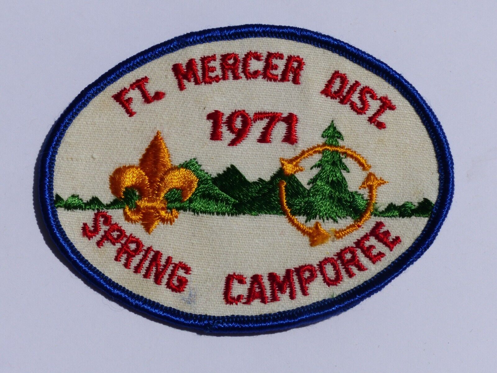 Unused 1971 Fort Mercer District New Jersey Spring Camporee Boy Scout BSA Patch
