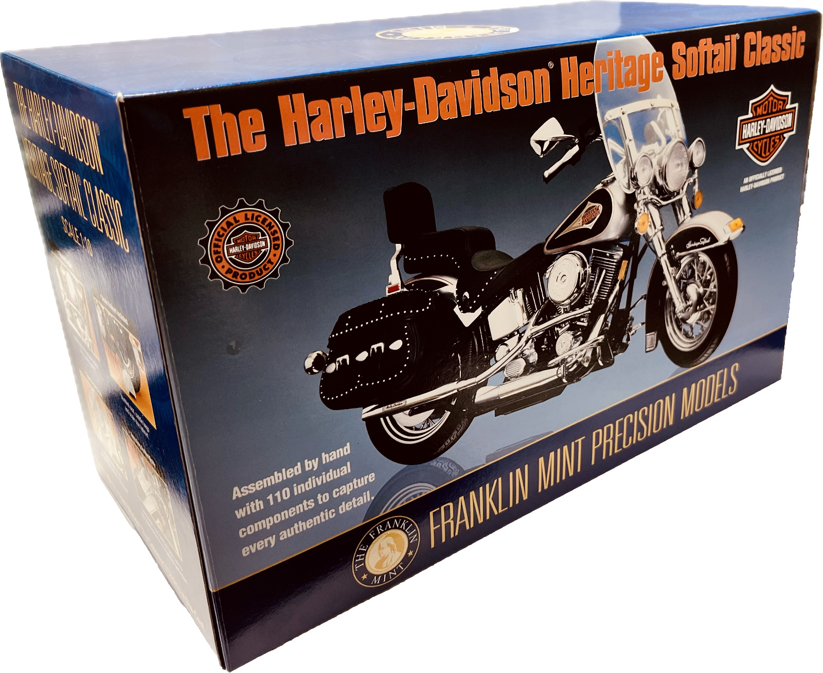 NEW FRANKLIN MINT HARLEY DAVIDSON HERITAGE SOFTAIL CLASSIC 1:10 SCALE DIECAST