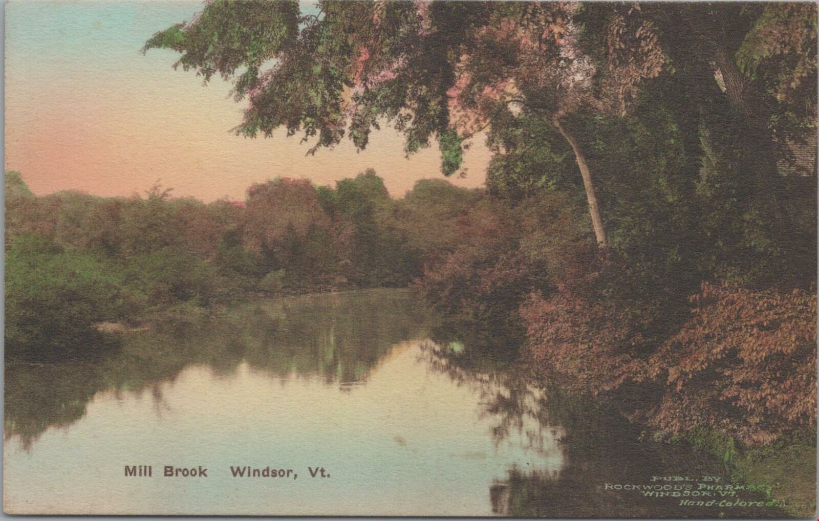 Postcard Mill Brook Windsor VT Vermont 