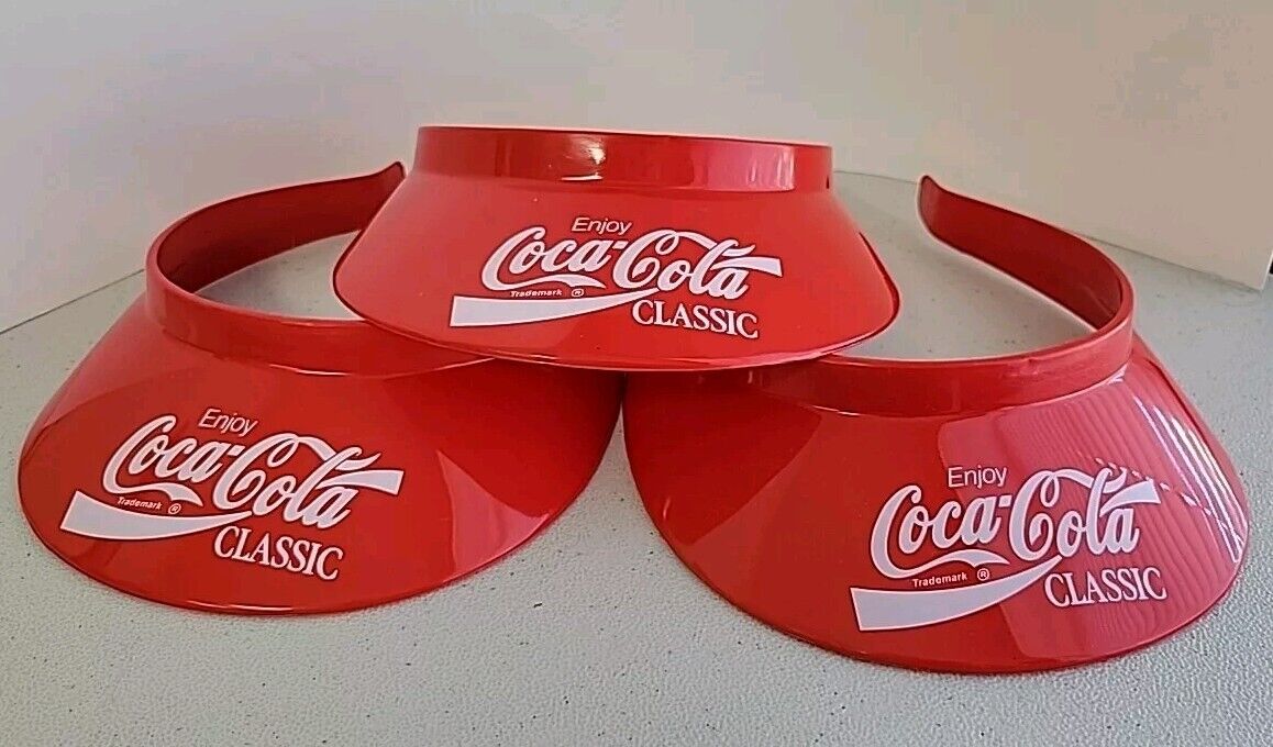 Vintage Coca-Cola Promo Advertising Hat Visors Plastic Small/Youth