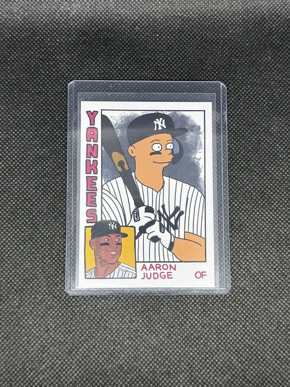 THE SIMPSONS Homer At The Bat Custom Baseball Card Aaron Judge Yankees
