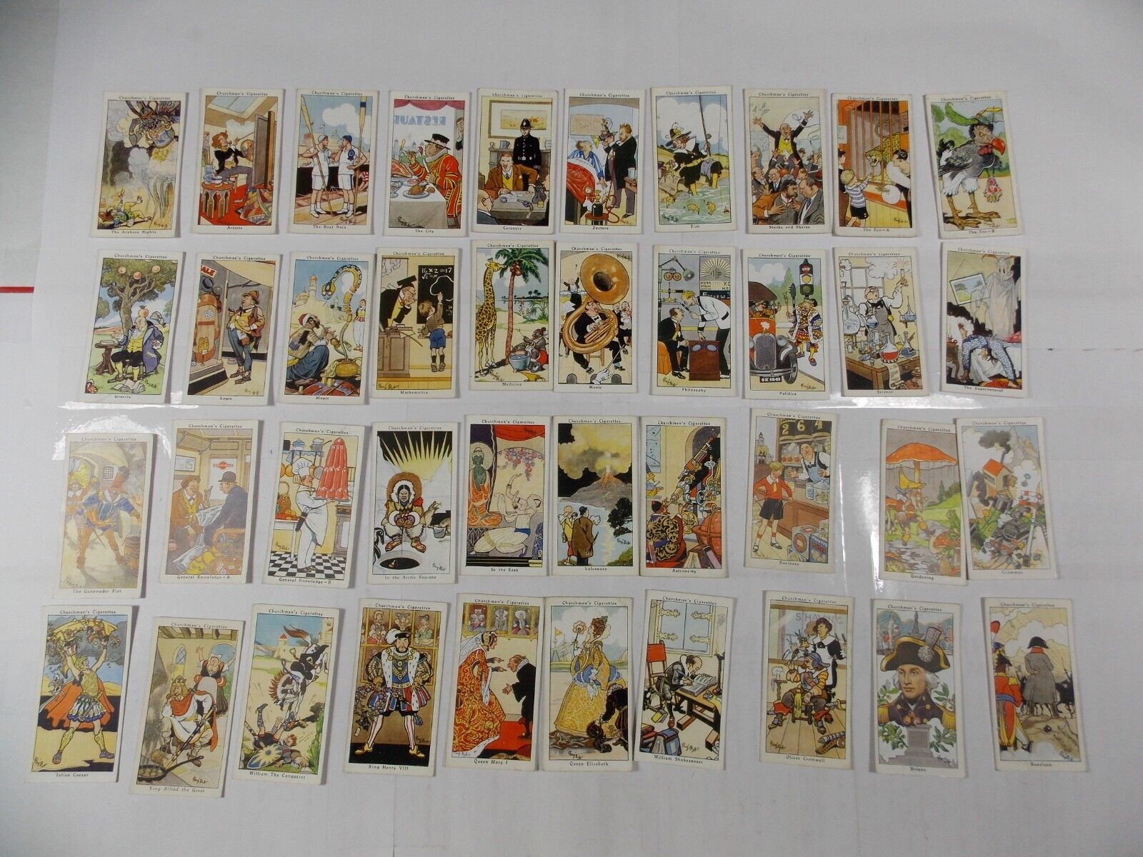 Churchman Cigarette Cards Howlers 1937 Complete Set 40