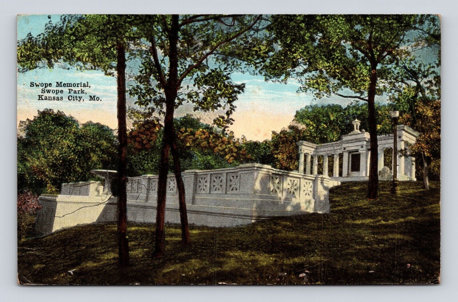 Old Postcard Swope Memorial Park Kansas City Missouri MO 1927