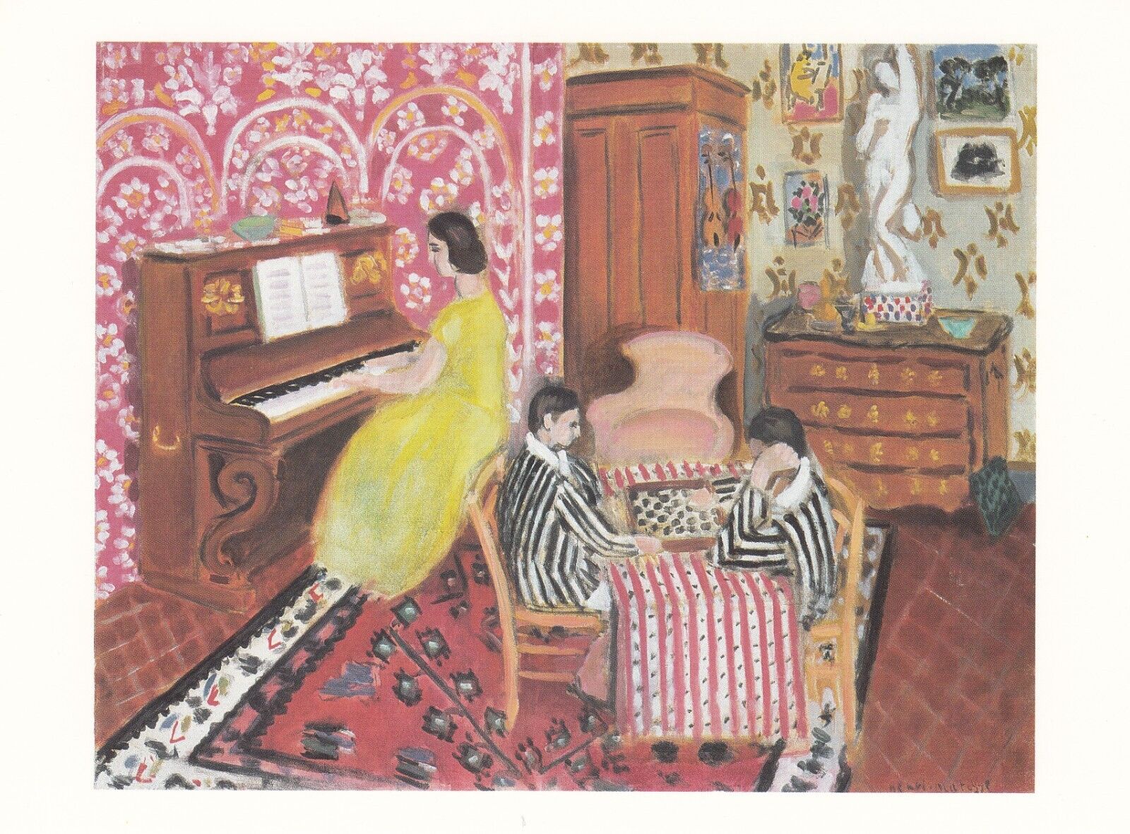 Art Postcard Henri Matisse Pianist and Checker Players Natl Gallery of Art DC