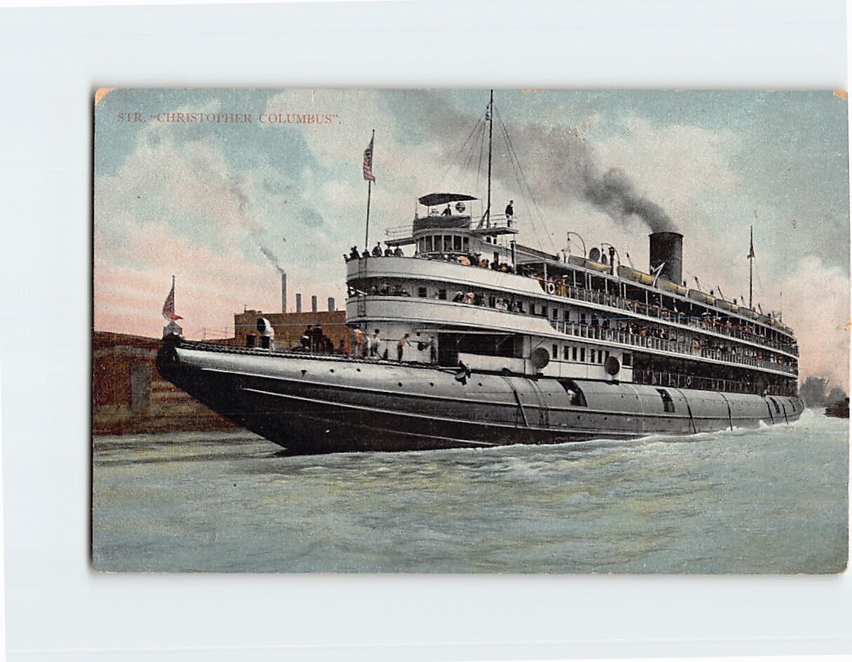 Postcard Christopher Columbus Passenger Ship USA North America