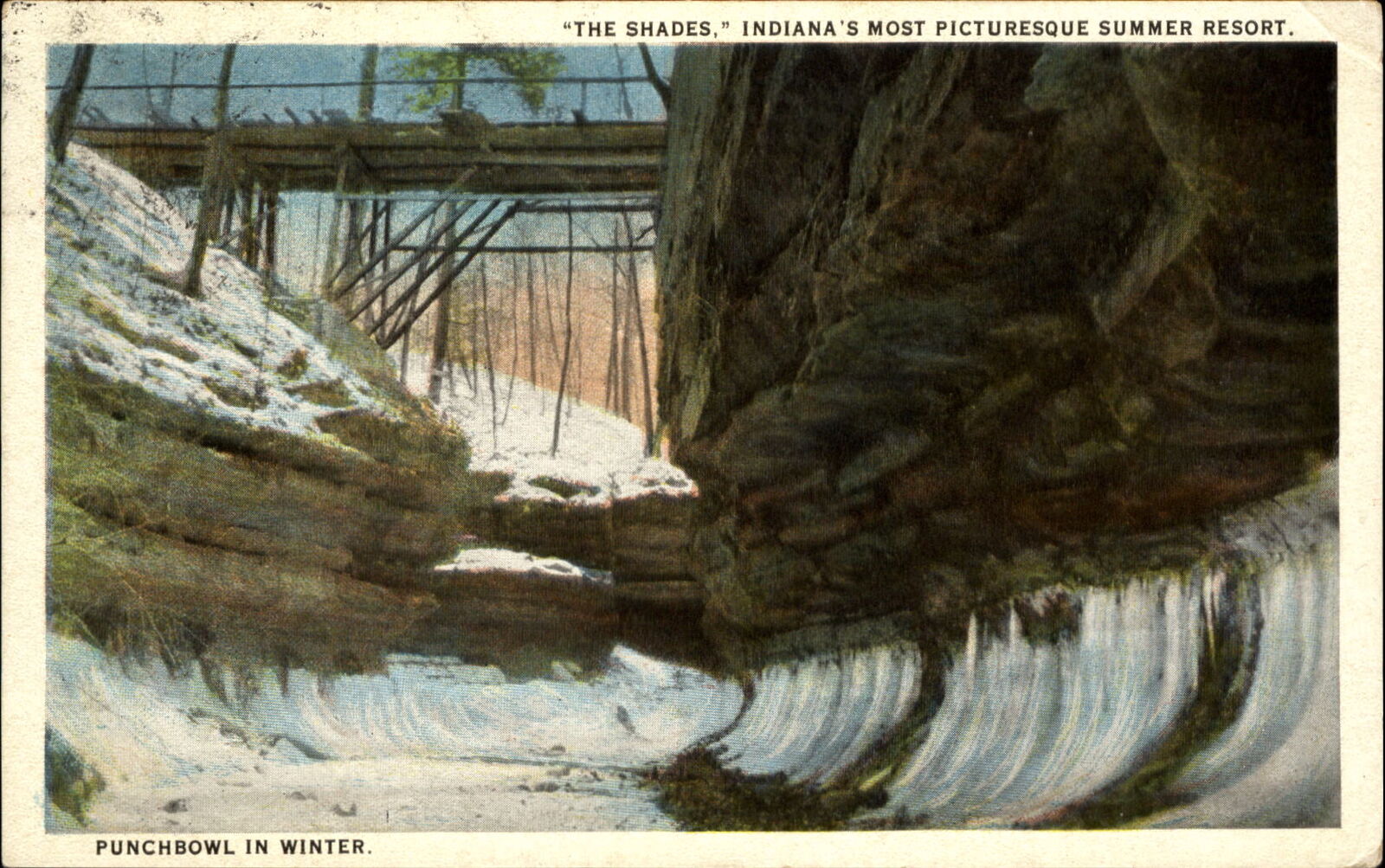 Punchbowl in Winter ~ The Shades summer resort Indiana IN ~ 1920s