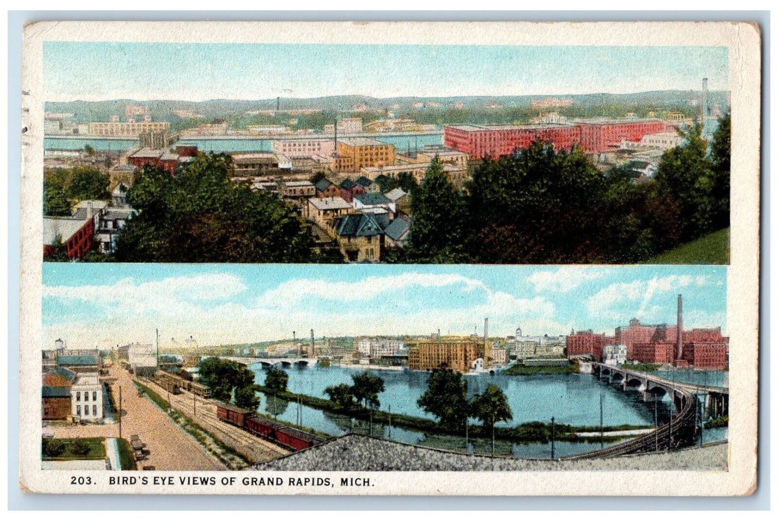 1924 Bird\'s Eye Views of Grand Rapids Michigan MI Antique Multiview Postcard