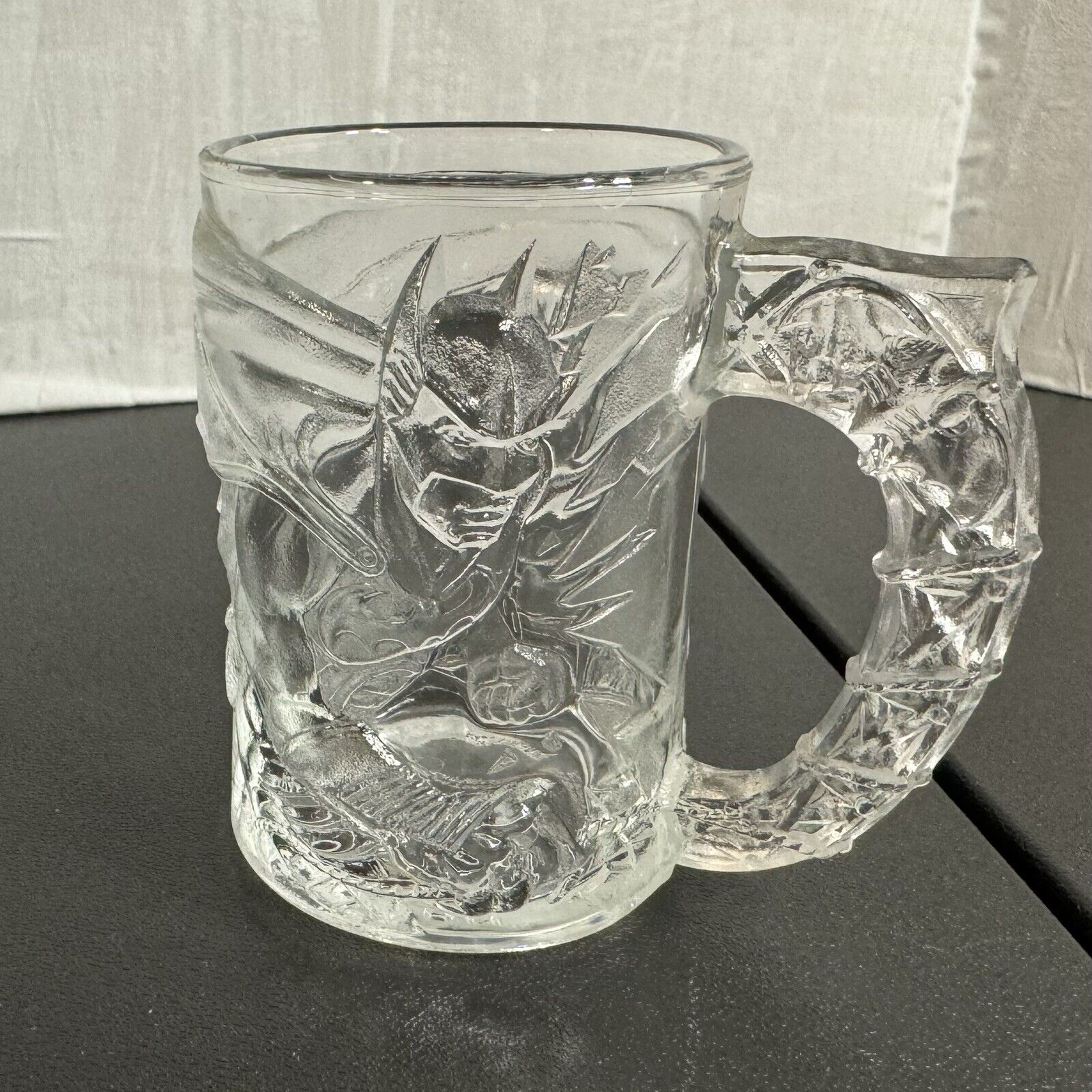 1995 Batman Forever Collectors Mug - Etched Glass - Mcdonald\'s Promotional Merch