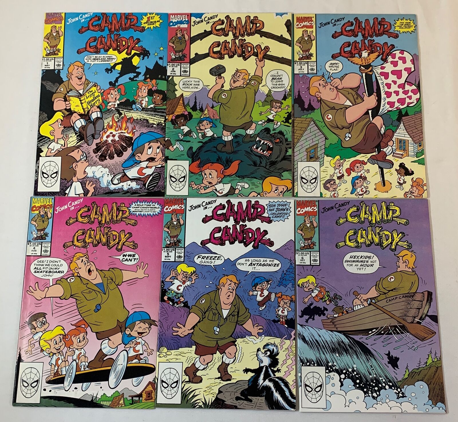 1990 John Candy comics ~ CAMP CANDY #1 2 3 4 5 6 ~ FULL SET