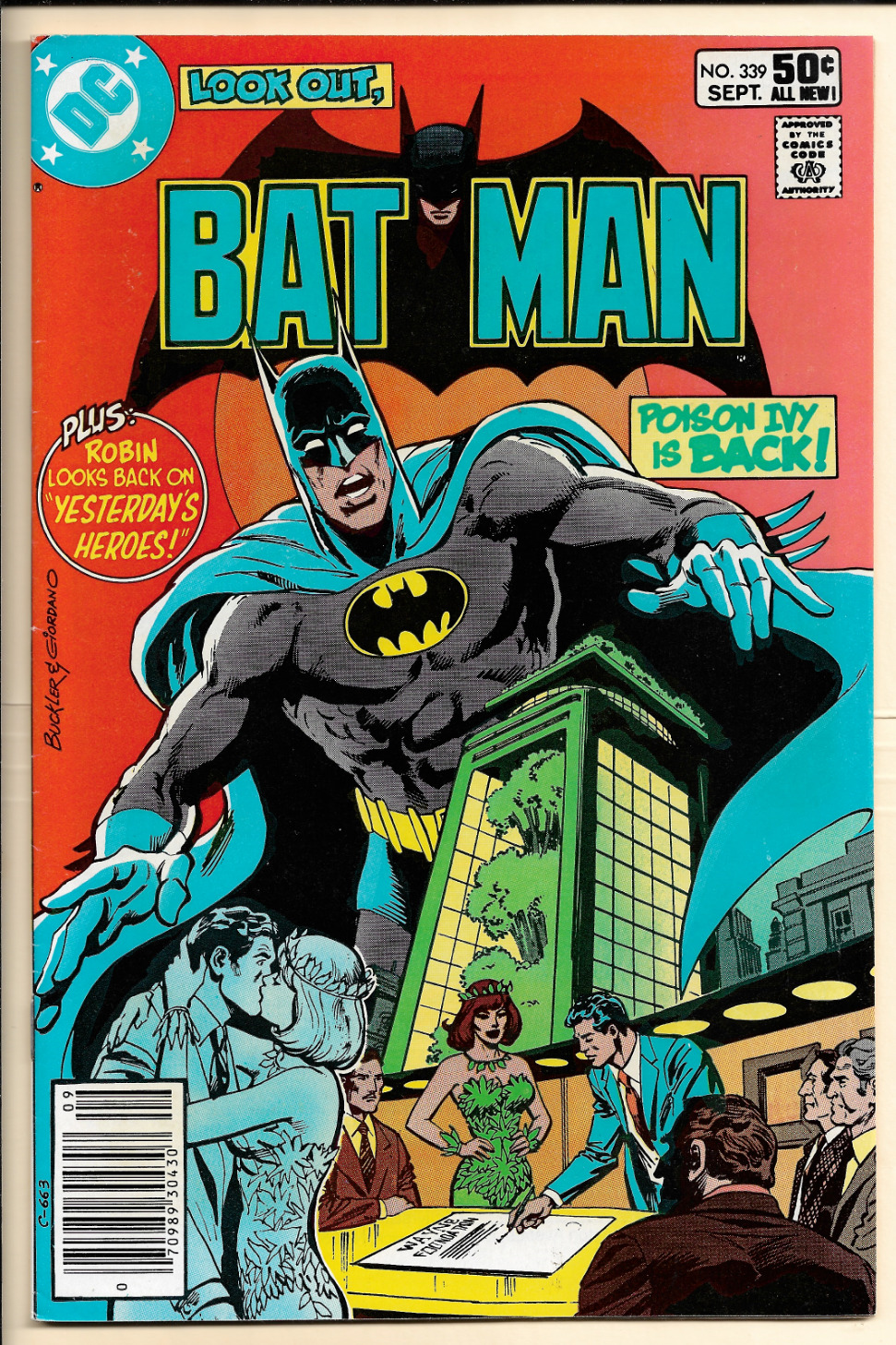 BATMAN #339 VF+ (1981) Poison Ivy appearance Newsstand Dark knight Detective.