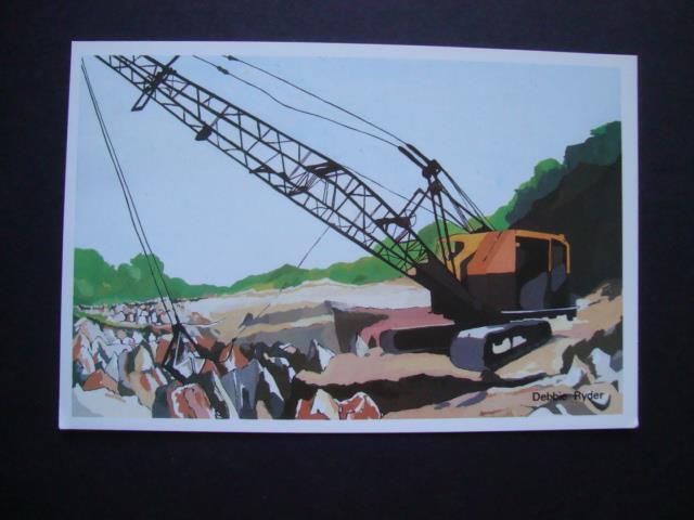 Railfans2 343) NAURU, 1952 Ruston Bucyrus Phosphate Excavator, Debbie Ryder Art
