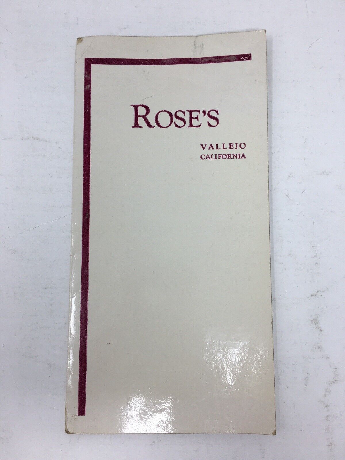 1942 Rose's Menu Vallejo California Cafe Restaurant with Inserts