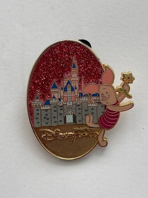 HKDL Hong Kong Disneyland Castle Piglet Glitter Disney Pin (B8)