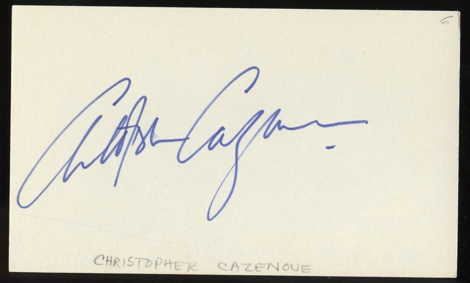 Christopher Cazenove d2010 signed autograph 3x5 Cut English film TV Stage Actor