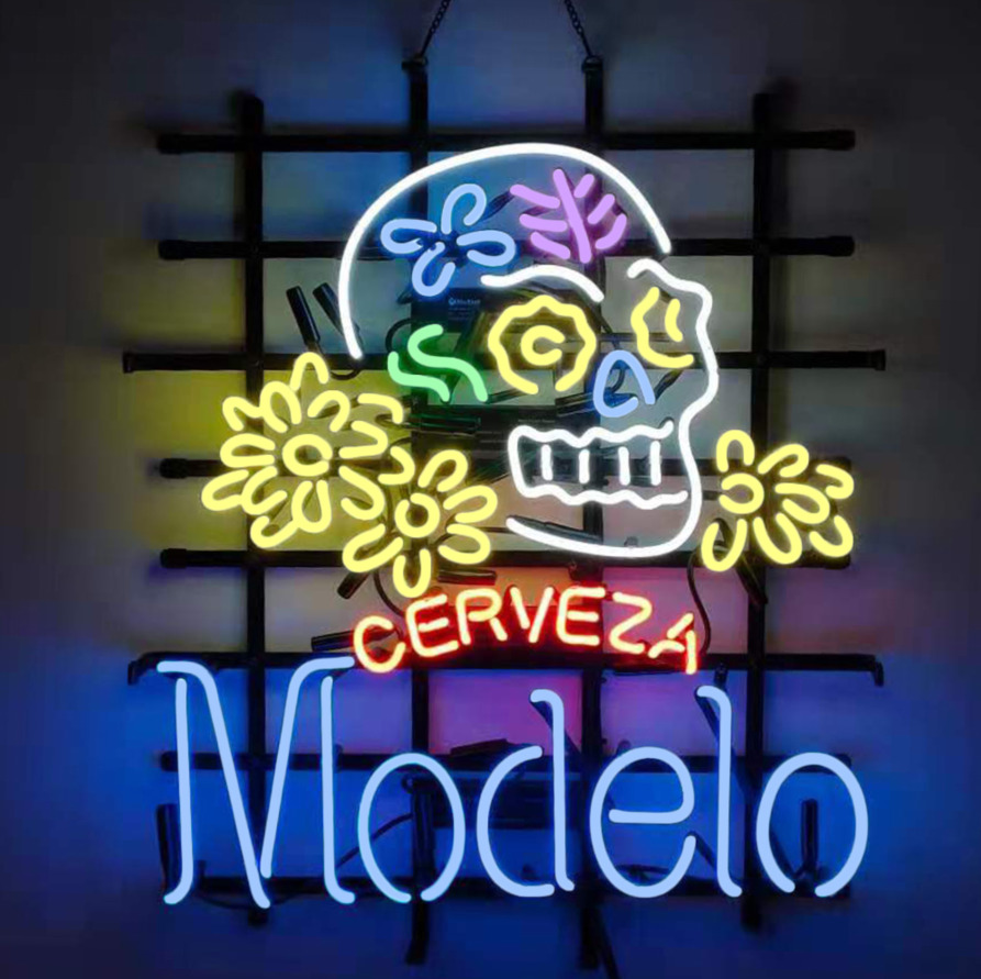 Modelo Especial Sugar Skull Cerveza Glass Neon Light Sign Beer Bar Decor 24\