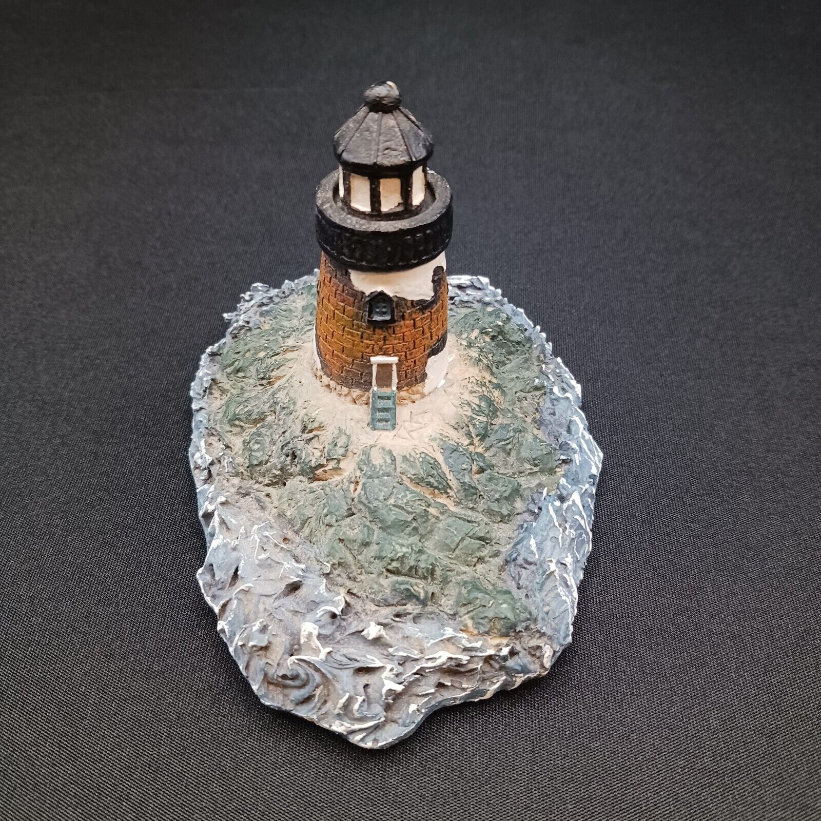 Vintage Jean Van Dyke Hand Painted Lighthouse Resin Figure Miniature Nautical