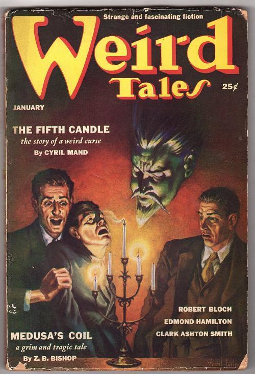 Weird Tales Jan 1939 Virgil Finlay Cvr; H.P. Lovecraft; Bloch; Hamilton  -Pulp