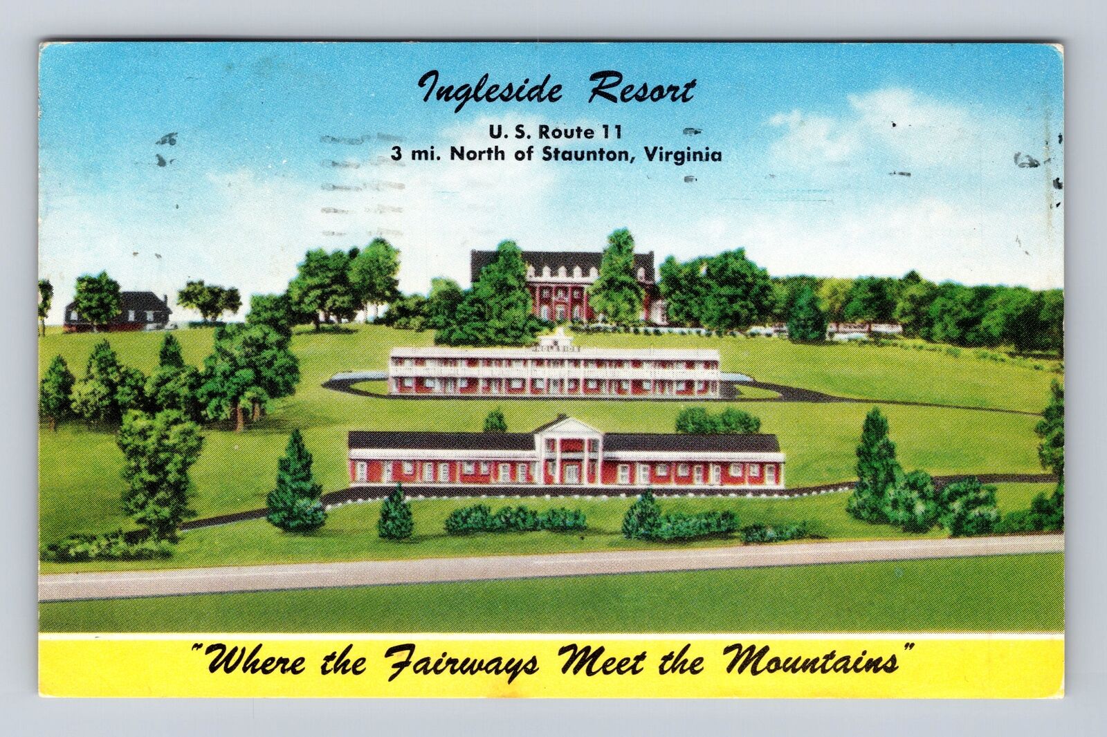 Staunton VA-Virginia, Ingleside Resort, Advertising, Vintage c1958 Postcard