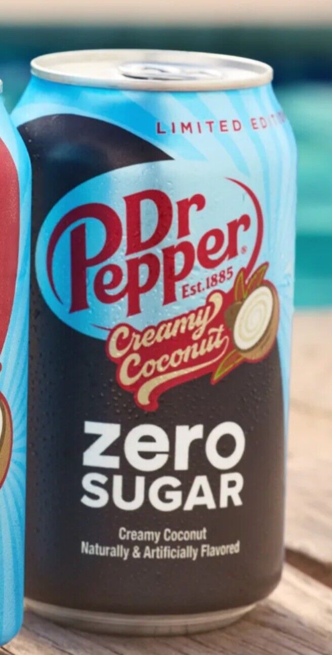 🤩ZERO🤩 1x 12oz 12pk Dr. Pepper Creamy Coconut ZERO SUGAR Cans NEW