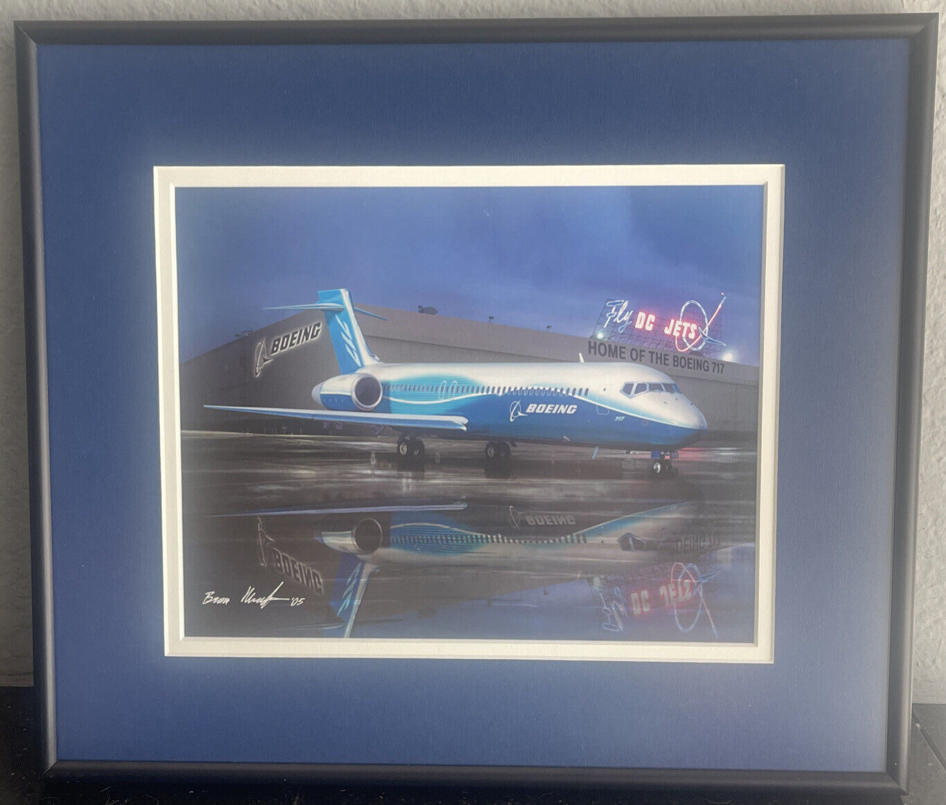 Original Boeing 717 McDonnel Douglas DC Jets Factory Airplane Signed Print Rare