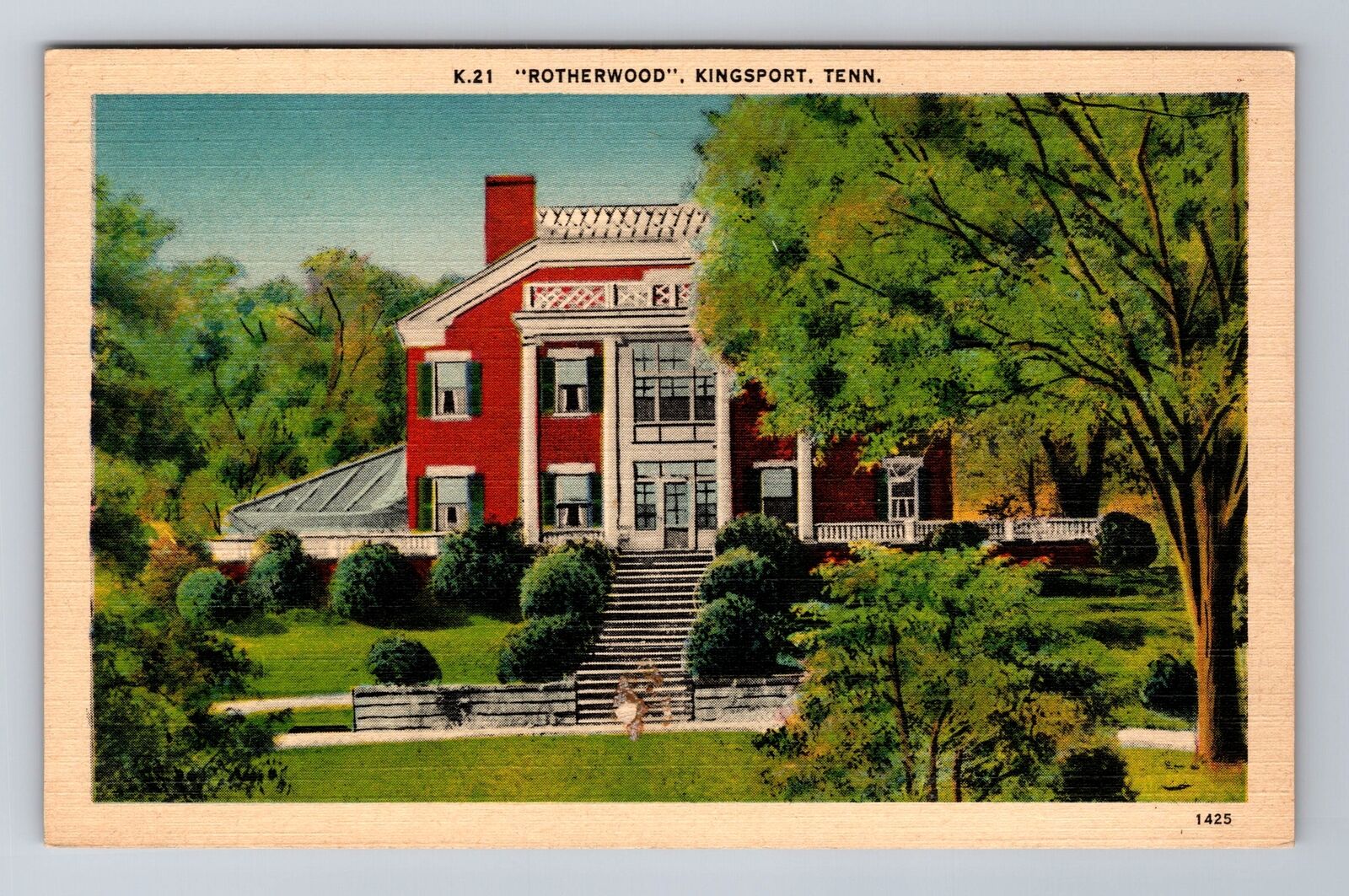 Kingsport TN-Tennessee, Rotherwood, Antique, Vintage Postcard