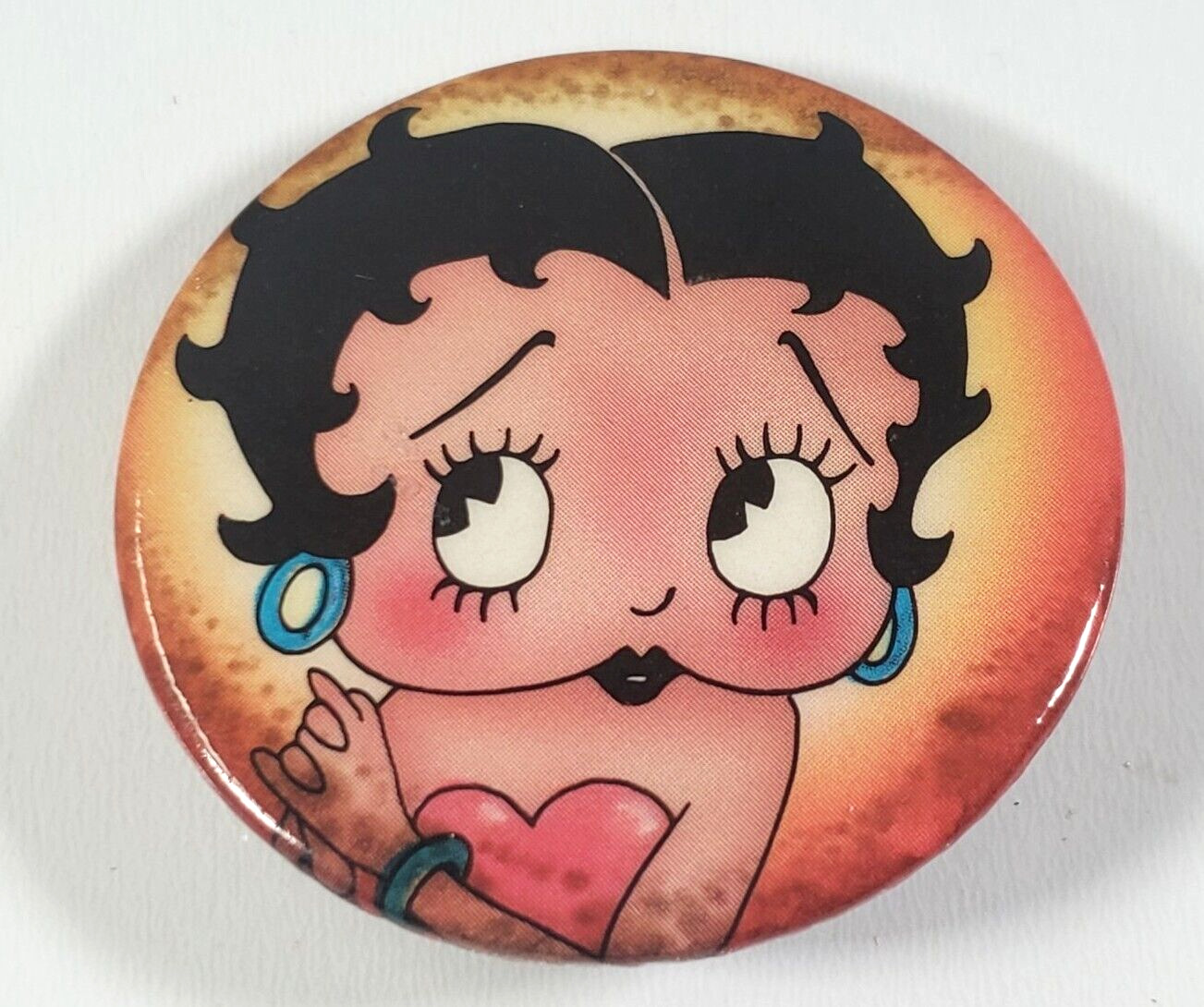 BETTY BOOP Pinback Button Flirty Sweetheart Pin Up Pin Vintage 1980s