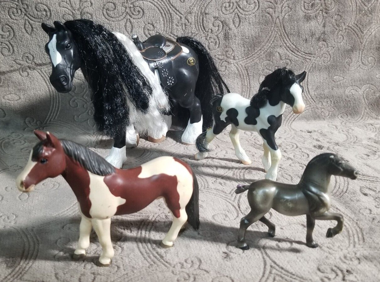 Vintage Mixed Horse Lot Breyer Reeves Black White Fawn