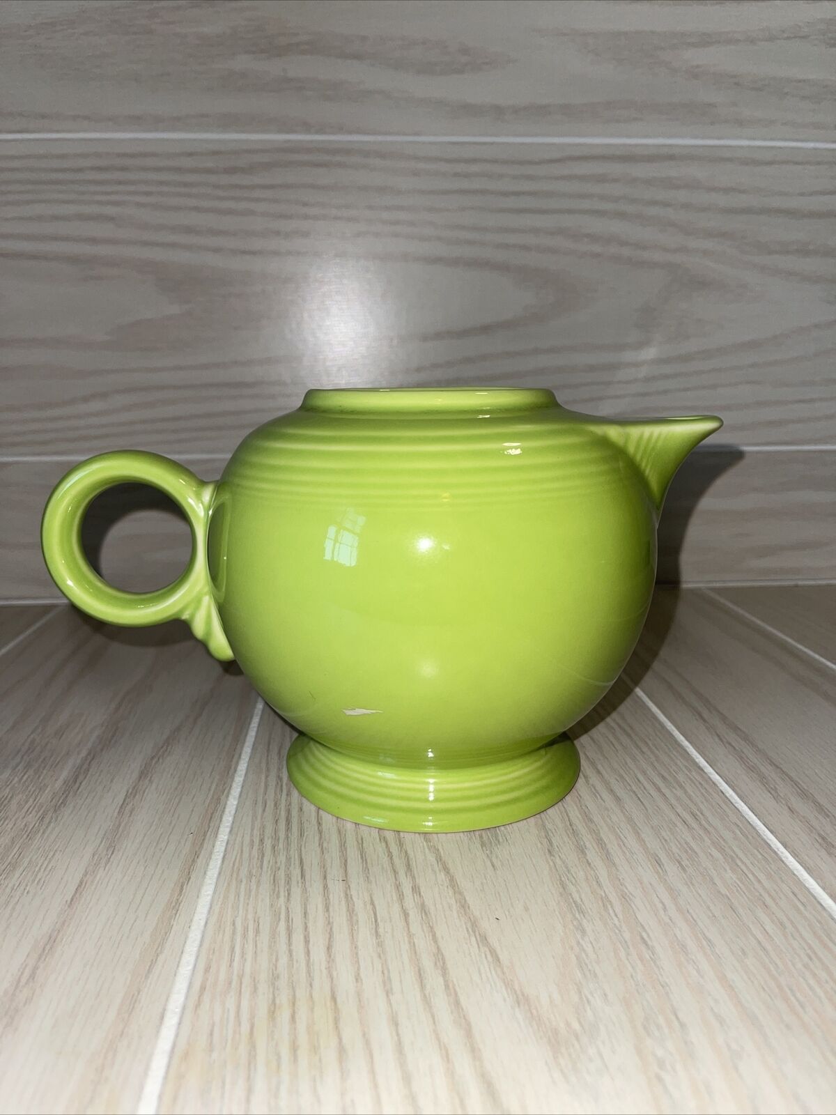 Fiestaware Lime Green Chartreuse Large Teapot Round Handle 7”