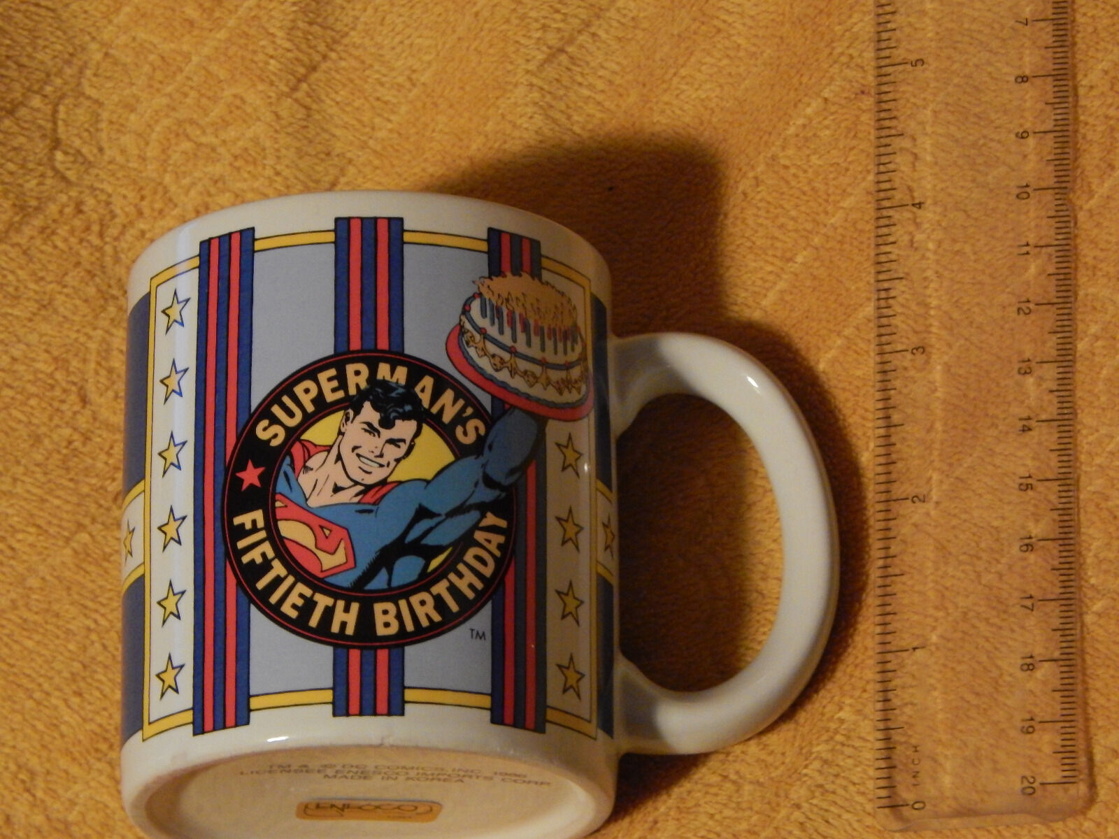 Superman\'s 50th Birthday Coffee Mug - Enesco - 1986) DC Comics) Ltd Superhero