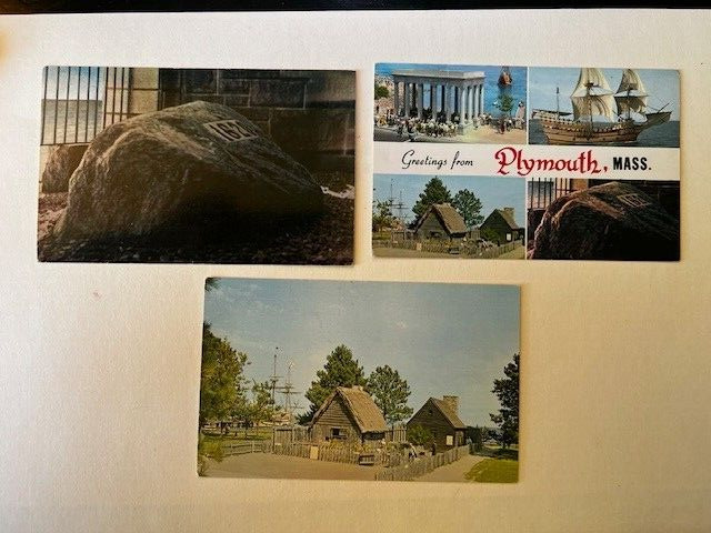 Postcard, Lot of 3 Cards of  Plymouth, Massachusetts, Plymouth Rock,  Mayflower