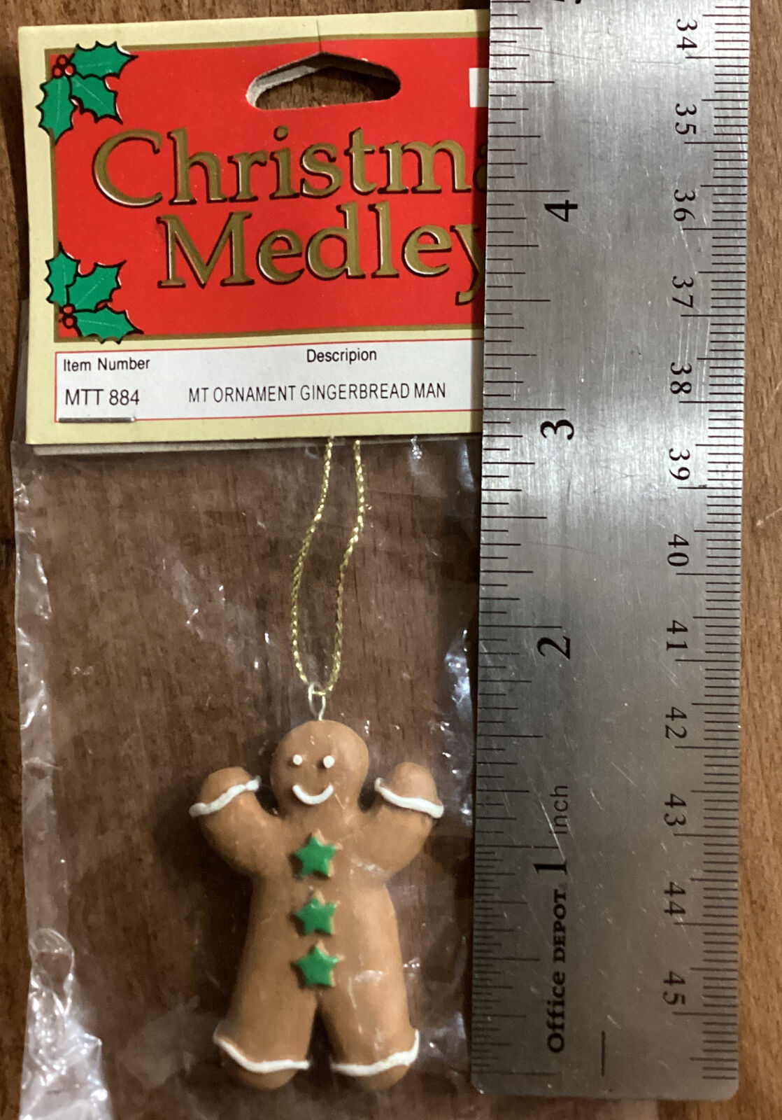 Vintage Small Gingerbread Figure Ornament Christmas Medley Figurine