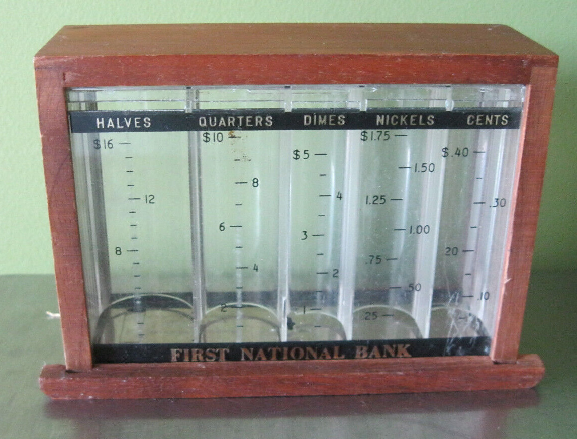 First National Bank of Nicholson PA - Savings Bank With Wood Trim - No Key