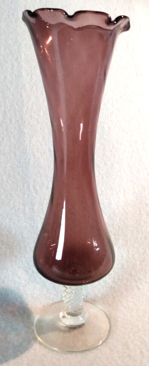 Vintage long glass bud vase