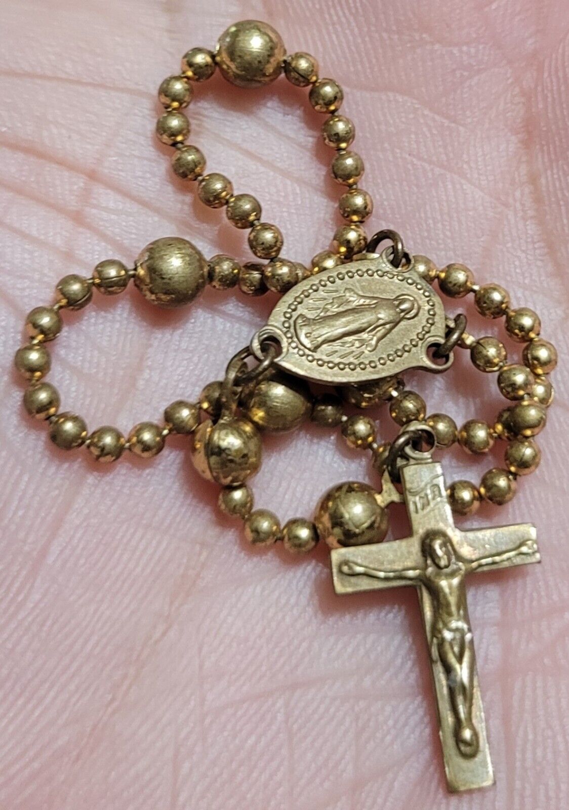 Vintage WW2 Nurses Military Pull Chain Rosary Religious Crucifix Catholic Lot #I
