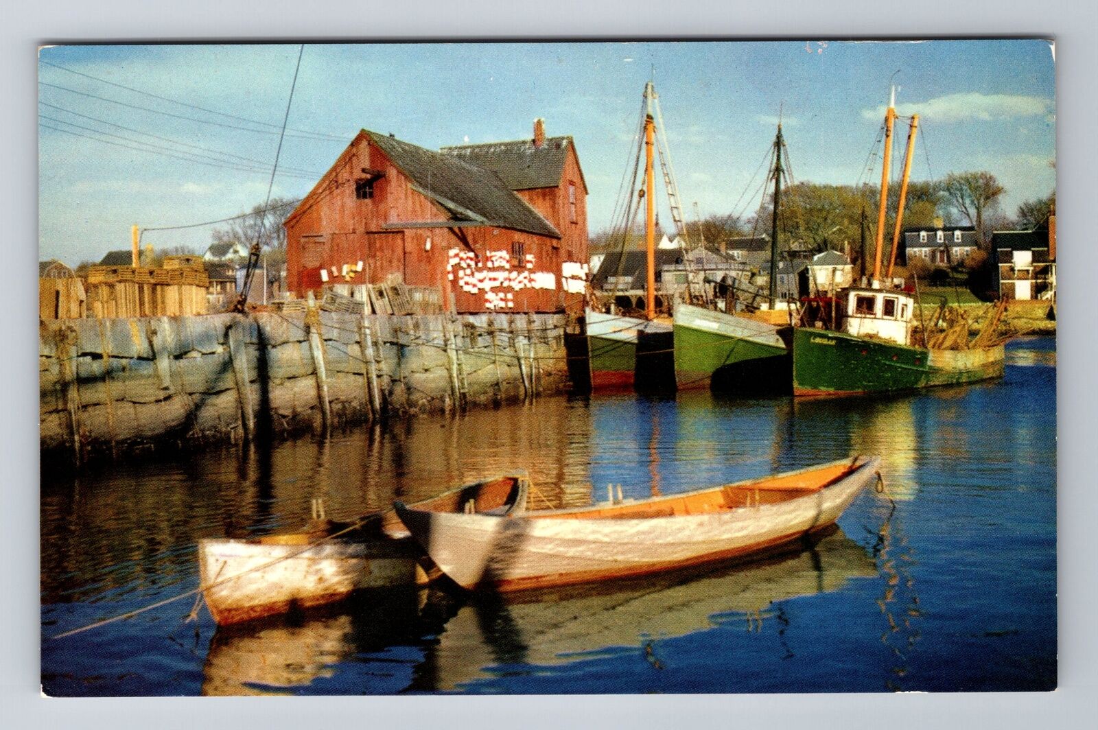 Rockport MA-Massachusetts, Harbor, Fishing Village, Antique Vintage Postcard