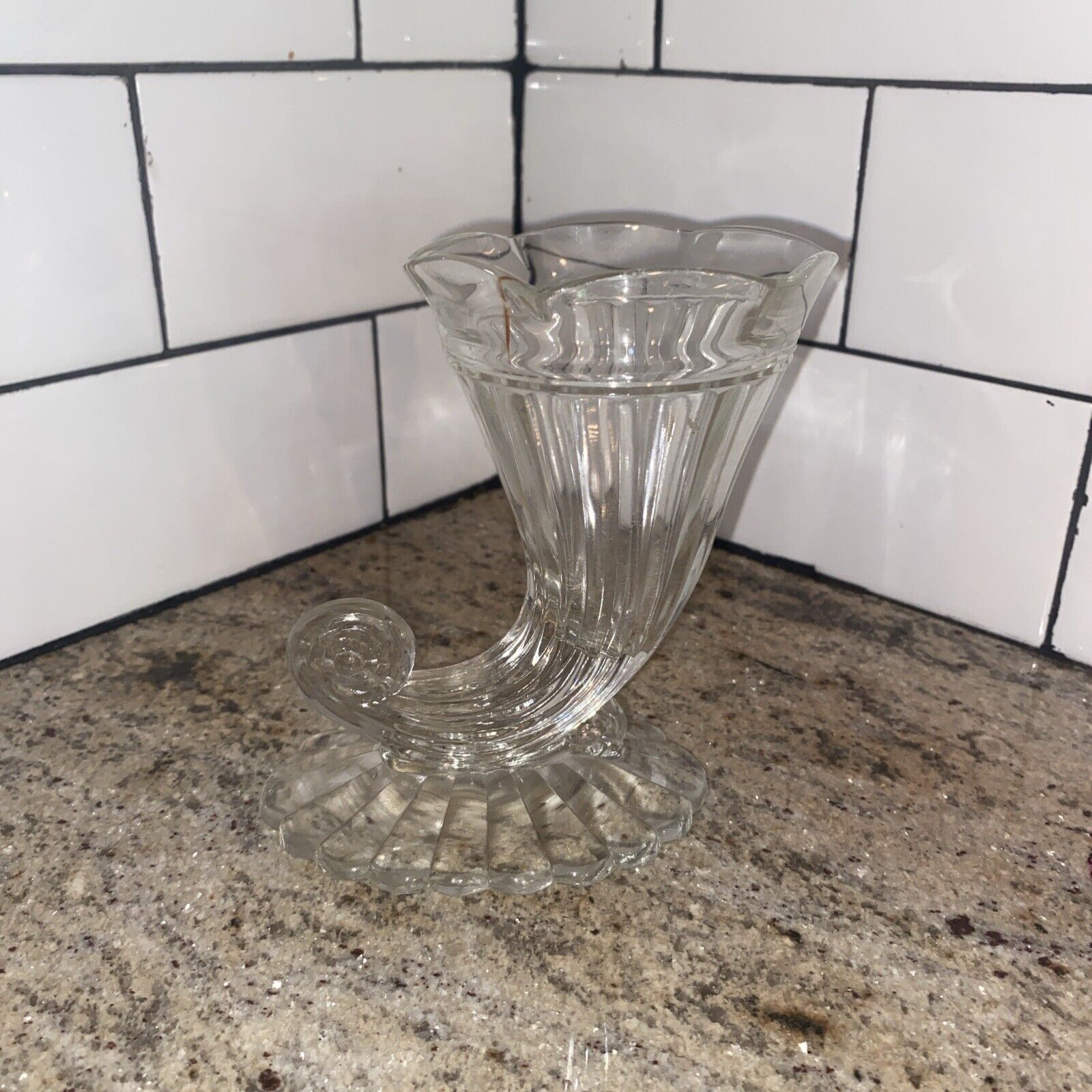 vintage shell horn cup antique